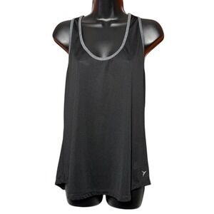 Old Navy Active Semi-Fitted Black Racerback Tank‎ Top Sheer Women Size Large